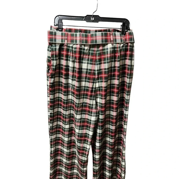 Alex Marie Rebecca Tartan Time Plaid Belted Paperbag Waist Pants - Picture 7 of 7